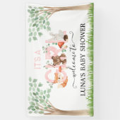 Het is een meisje Woodland Baby Shower Welkomstban Spandoek (Verticaal)