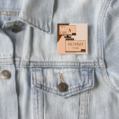 Het is een meisje! Zachte beer computerscherm aans Vierkante Button 5,1 Cm (In situ)