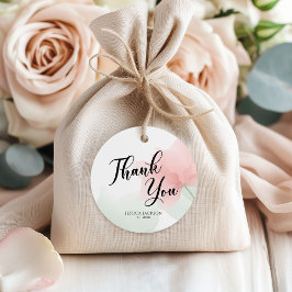 Het is een meisje Zachte Roze Bloemen Bedankt Bedankjes Labels