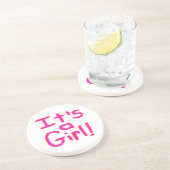 Het is een meisje! zandsteen onderzetter (Zijkant)