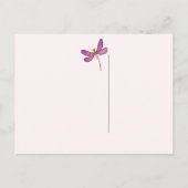 Het is een meisje! Zoete Paarse libel Aankondigingskaart (Achterkant)