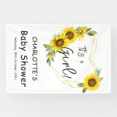 Het is een meisje! Zonnebloemen Lijst Baby shower Spandoek (Horizontaal)