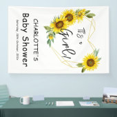 Het is een meisje! Zonnebloemen Lijst Baby shower Spandoek (Beurs)