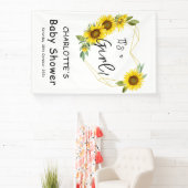 Het is een meisje! Zonnebloemen Lijst Baby shower Spandoek (Insitu)