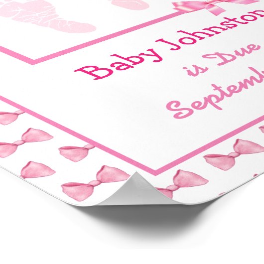 Het is een Meisje, Zwangerschap Aankondiging Voeta Poster (Hoek)