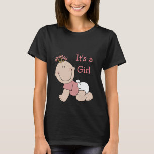 Het is een meisje zwart kraamshirt t-shirt