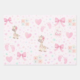 Het is een Meisjes Baby Shower Inpakpapier Vel
