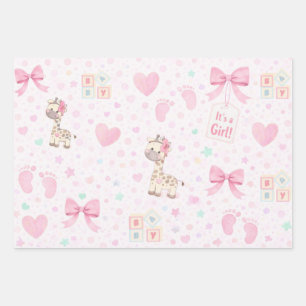 Het is een Meisjes Baby Shower Inpakpapier Vel