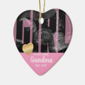 Het is een meisjesaankondiging - Sonogram met ZY-t Keramisch Ornament (Links)