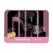 Het is een meisjesaankondiging - Sonogram met ZY-t Magneet (Horizontaal)