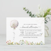 Het is een meisjesballon | uitnodiging tot baby sh (Staand voorkant)