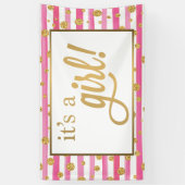 Het is een meisjesbanner - Nieuwe baby - Roze en g Spandoek (Verticaal)