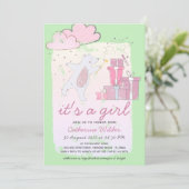 Het is een meisjesbeer Nieuwgeboren meisjesbabysho Kaart (Staand voorkant)