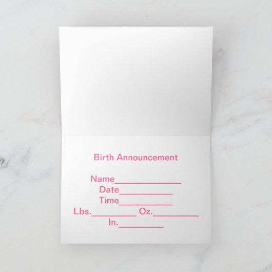 Het is een meisjesdagaankondiging (Binnen)