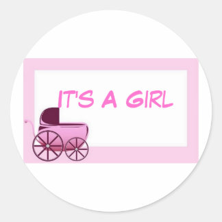 Het is een meisjesenvelop ronde sticker