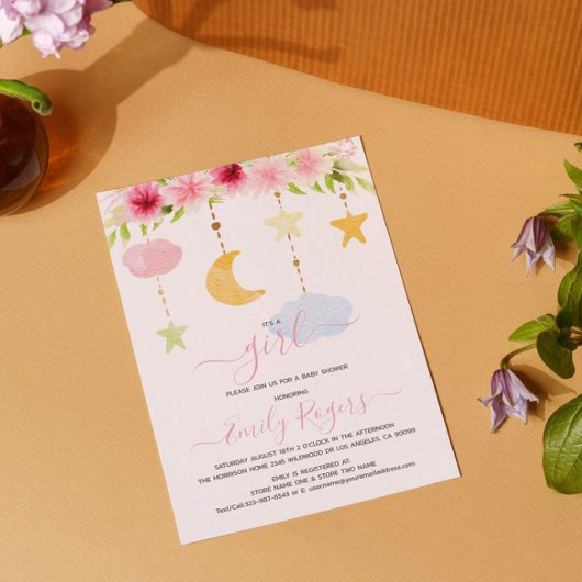 Het is een meisjesfeest voor baby shower. save the date