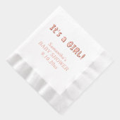 Het is een meisjesnaam van het Baby shower Folie Servetten (Rechts)