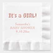 Het is een meisjesnaam van het Baby shower Folie Servetten (Voorkant)