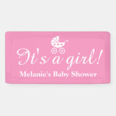 Het is een meisjesnaamroze baby shower banner (Horizontaal)