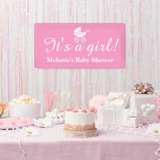 Het is een meisjesnaamroze baby shower banner (Feest)