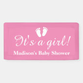 Het is een meisjesnaamroze baby shower banner (Horizontaal)