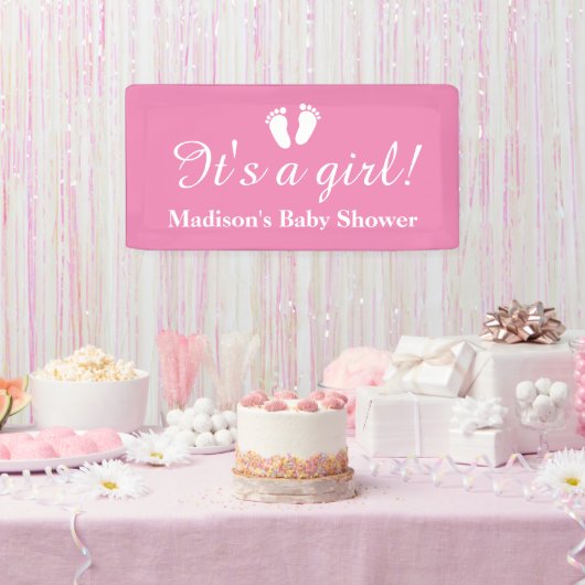 Het is een meisjesnaamroze baby shower banner (Feest)