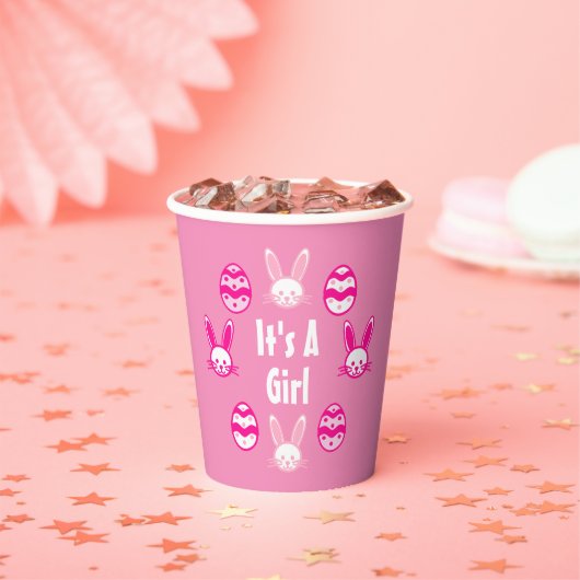 Het is een meisjesPasen Papieren Bekers (Insitu)