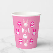 Het is een meisjesPasen Papieren Bekers (Voorkant)
