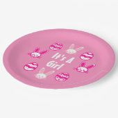 Het is een meisjesPasen Papieren Bordje (Gekanteld)