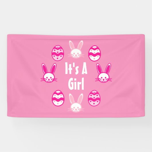 Het is een meisjesPasen Spandoek (Horizontaal)