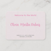 Het is een meisjesretro-typografie visitekaartje (Achterkant)