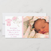 Het is een meisjesroze Argyle Cute New Baby Announ Aankondiging (Voorkant)