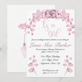 Het is een meisjesuitnodiging voor zegen of toewij kaart