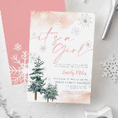 Het is een meisjesuitnodiging, Winter baby shower Kaart
