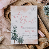 Het is een meisjesuitnodiging, Winter baby shower Kaart