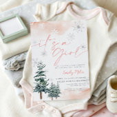 Het is een meisjesuitnodiging, Winter baby shower Kaart