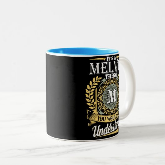 Het is een Melvin ding dat je niet kon begrijpen Tweekleurige Koffiemok (Voorkant rechts)