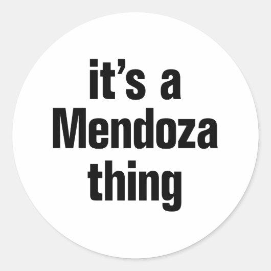 het is een mendoza ding ronde sticker (Voorkant)