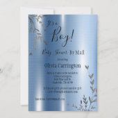 Het is een metallisch Baby shower van een jongen p Kaart (Voorkant)