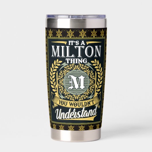 Het is een Milton ding dat je niet kon begrijpen Geïsoleerde Drinkbeker (Achterkant)