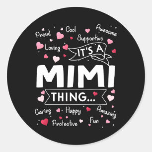 Het is een Mimi-ding dat grappig zegt dat Cute Gra Ronde Sticker