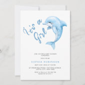 Het is een minimalistisch grappig dolfijn Baby sho Kaart (Voorkant)