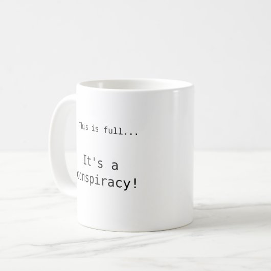 Het is een Mok van samenzwering (Voorkant links)