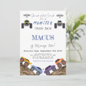 Het is een MONSTER Truck Bash verjaardagsfeestje Kaart (Staand voorkant)