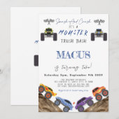 Het is een MONSTER Truck Bash verjaardagsfeestje Kaart (Voorkant / Achterkant)