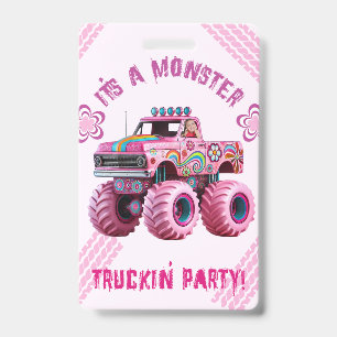 Het is een Monster Truck-feest Aangepaste foto  Badge