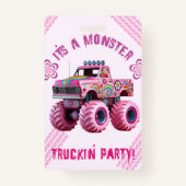 Het is een Monster Truck-feestje Aangepaste foto  Badge (Voorkant)