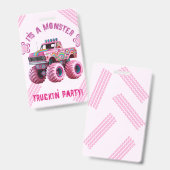 Het is een Monster Truck-feestje met eigen foto  Badge (Voor- en achterkant)