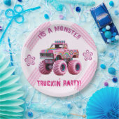Het is een Monster Truckin' Party Custom Photo Papieren Bordje (Feest)