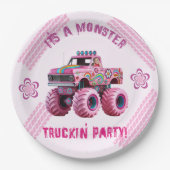 Het is een Monster Truckin' Party Custom Photo Papieren Bordje (Voorkant)